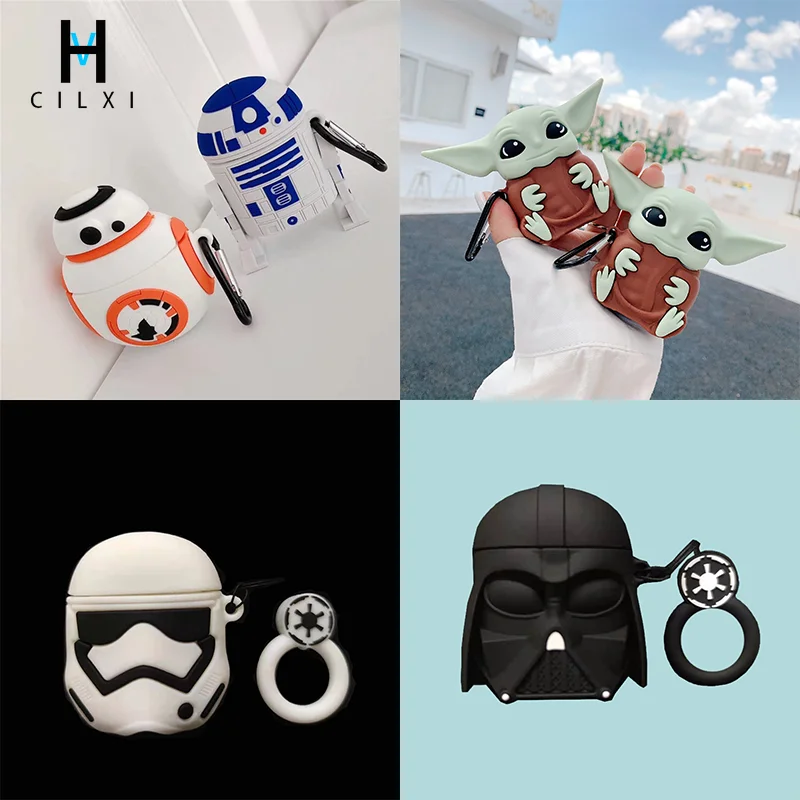 

For Airpods Pro2 3 1 Cute Cartoon Case Silicone Wireless Earphone Case Vhcilxi Black and White Samurai for Airpods with Keychain