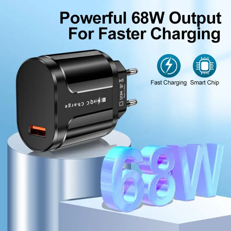 

68W Fast Charging USB Charger For Samsung Xiaomi Huawei Universal Quick Charge Wall USB Moible Phone Charger Adapter