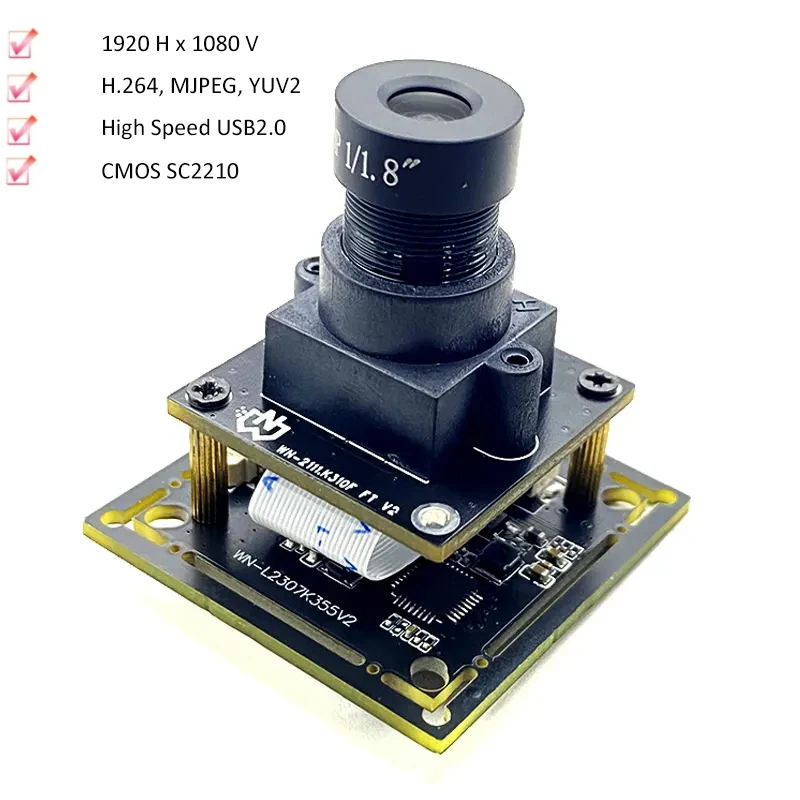 

1080P HDR High Sensitivity SC2210 USB Camera Module Low illumination Black Grade Full Color H.264