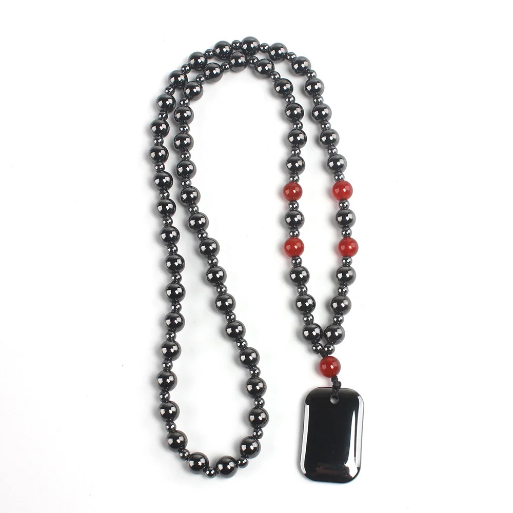 

Tiktok Live Broadcast Cargo Red Agate Natural Stone Magnetic Black Gallstone Magnet Energy Magnetic Health Care Necklace Sweater