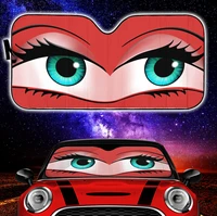 funny cute anime lady cartoon girly red car auto sunshades