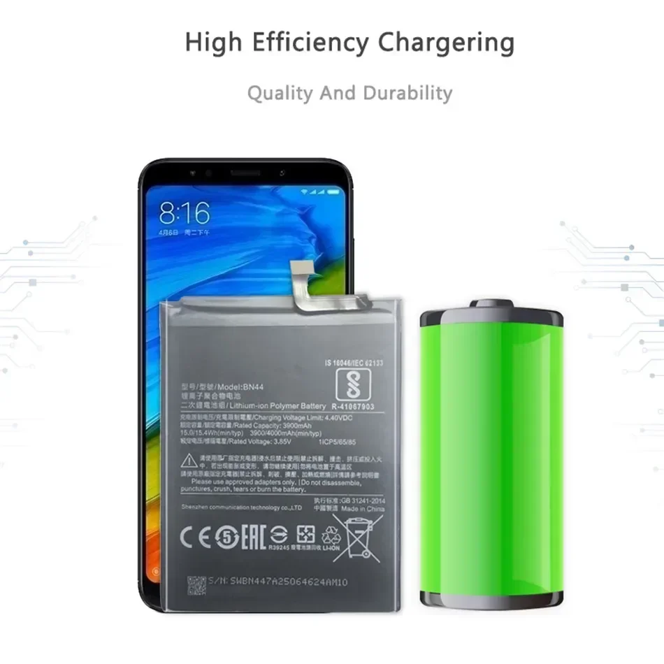 BN44 4000 мАч аккумулятор для мобильного телефона Xiaomi Redmi 5 Plus Red Mi Высококачественные
