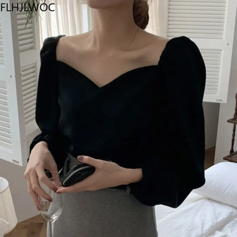 Осень Зима Новый Корейский Дизайн Шикарные Хлопковые Топы Женская Мода Офис Леди