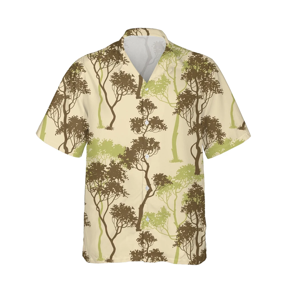 Jumeast 3d Forest Abstract Tree Printed Mens Hawaiian Shirt Short Sleeve Vintage Clothes Fashion Shirts for Men Loose Streetwear