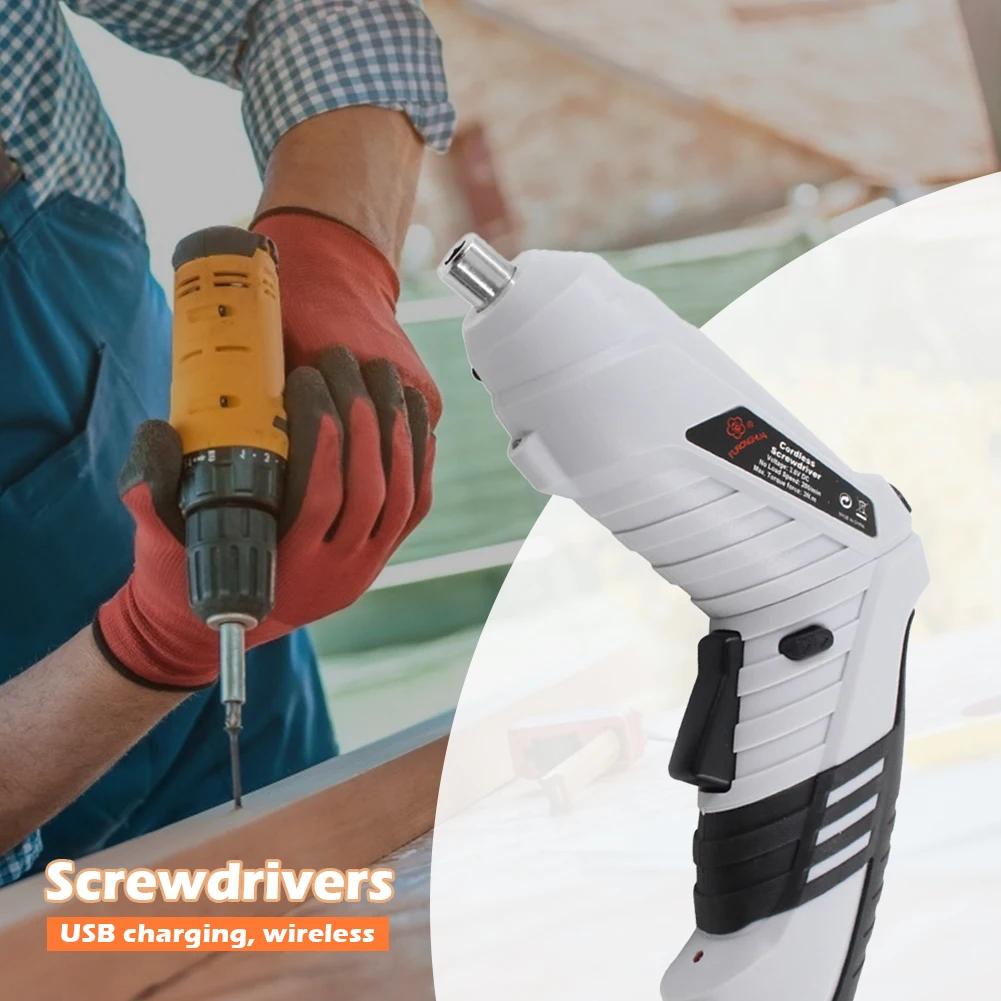 

3.6V Electric Screwdriver USB Charging Cordless Drill Power Tool with LED Light