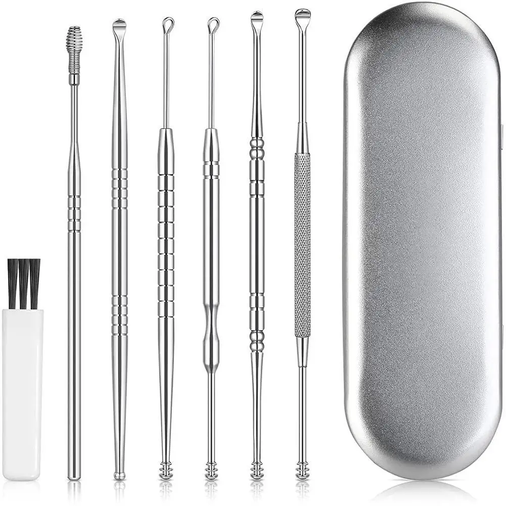 

Ear Cleaner Kit Stainless Steel Ear Wax Remover Cleaning Ear Pick Earpick Spoon Care Ear Clean Tool For Adults Ear Care Set