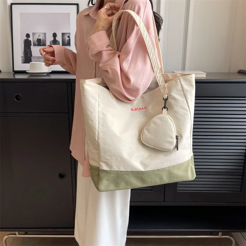 

Women Canvas Shoulder Tote Bag Nylon Eco Shopper Handbags for Woman 2023 Large Ladies Hand Bags Girls Student Book Bags Bolsas