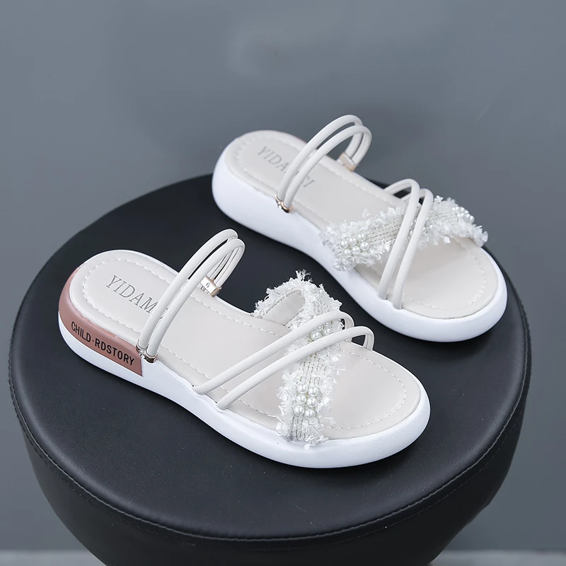 

2021 new lightweight fashion soft bottom two wear girls casual slippers