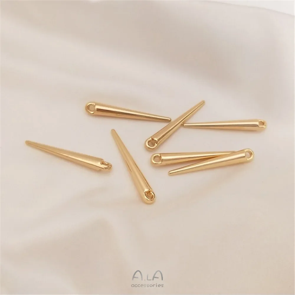 14-каратное позолоченное длинное перцовое гвоздь коническая ива кулон для ногтей