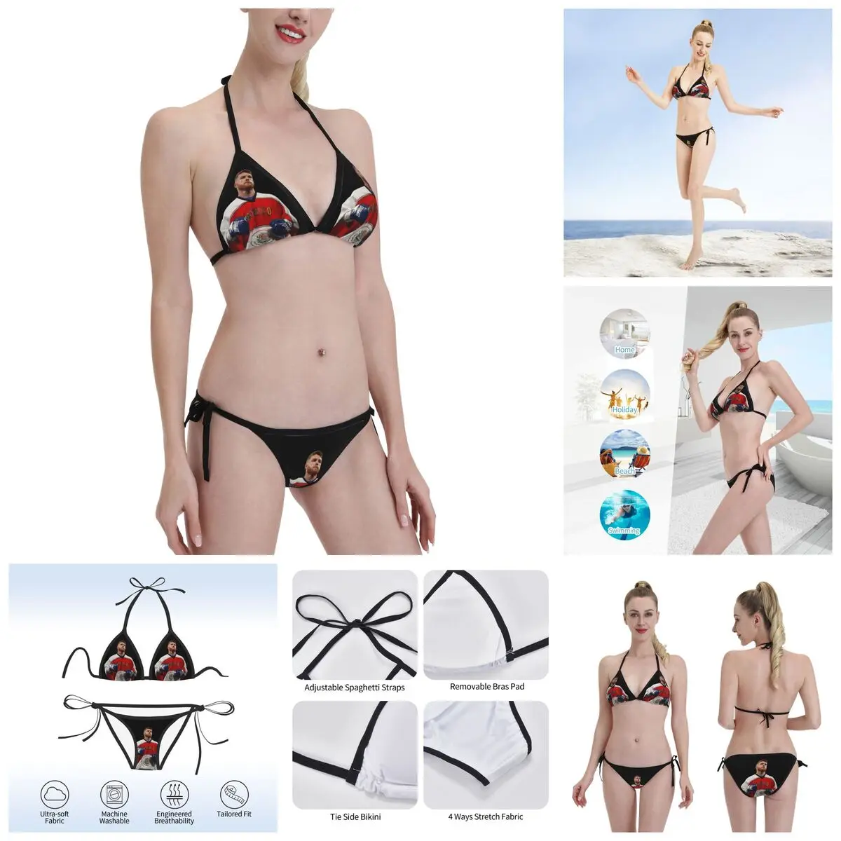 

Бикини с рисунком аниме Canelos alvрезы, пикантные Треугольные бикини с рисунком Canelos alvрезы, низкие винтажные купальники, купальный костюм, купа...