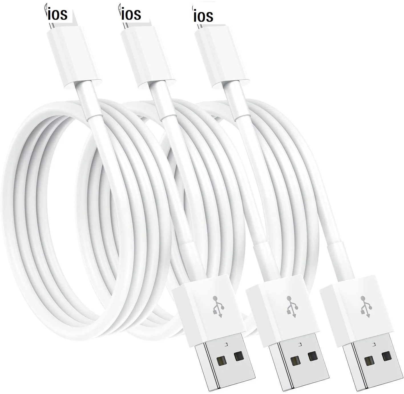 Cable USB de carga rápida para móvil, cargador de datos para iPhone...