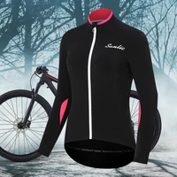 santic women cycling jackets cycling tops keep warm riding bike fleece windproof mtb coat reflective jacket