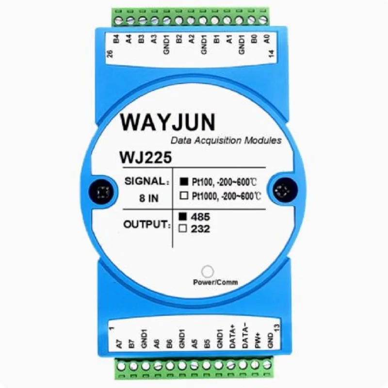 8-канальный модуль сбора данных Pt100 к RS485/RS232 с термостойкостью Pt1000 WJ225