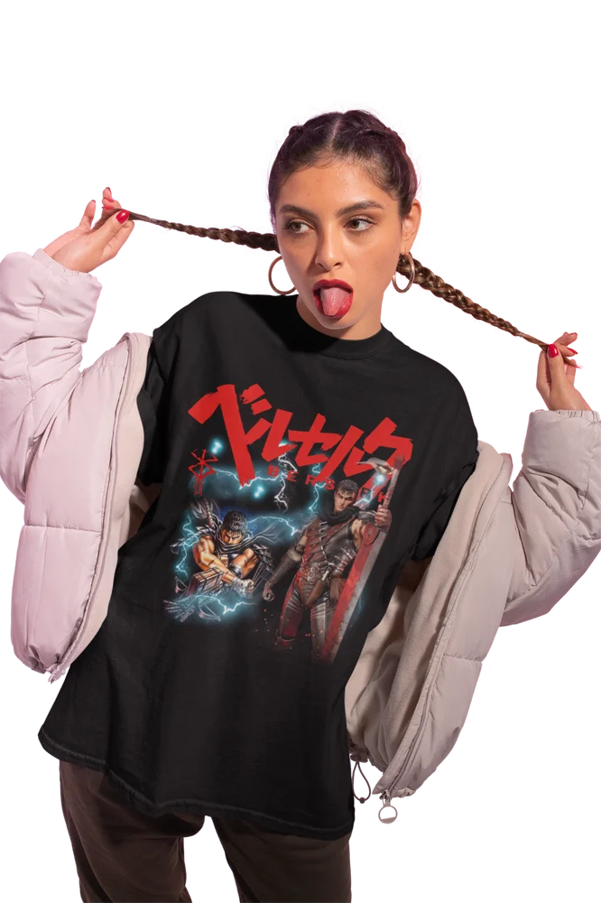 Винтажная аниме-рубашка Berserk новая футболка с рисунком аниме размеры от S до 5XL