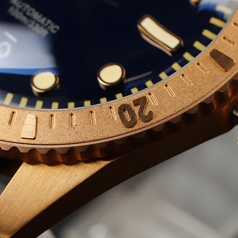 SH CUSN8 Solid Bronze Dive Watch 100M Waterproof Bronze Bezel  Automatic Mechanical Mens Diving Watch SW200 Luxury Gifts