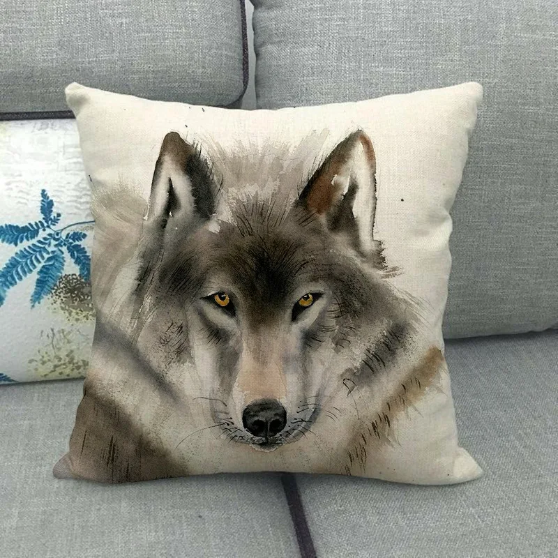

Наволочка 45x45 см, лиса, животное, медведь, тигр, квадратная декоративная подушка, чехол, домашнее сиденье, диван, украшение