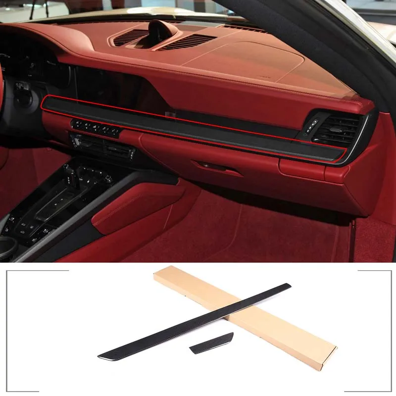 

For 2019 Porsche 911 real carbon fiber car styling center control decorative strip sticker car interior protection accessories