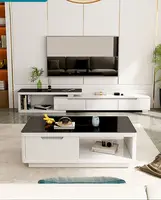 TV cabinet and coffee table combination Modern simple and retractable small-sized living room set economical assembled floor cab
