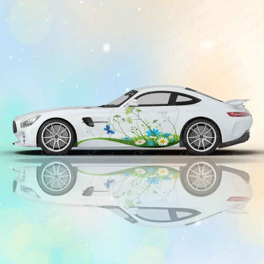 Цветочный баннер весенние абстрактные наклейки на кузов автомобиля Иташа