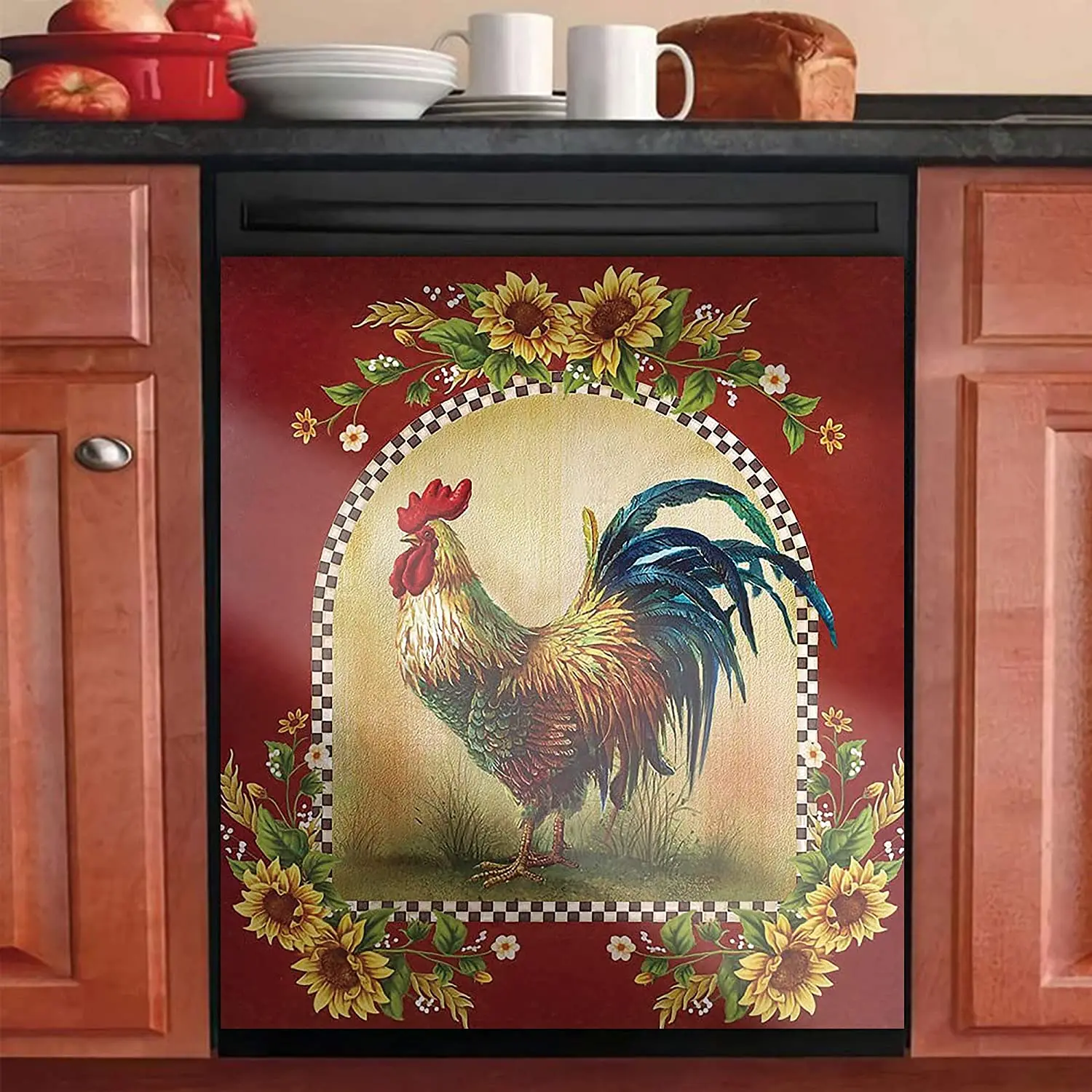 

Magnet Dishwasher Cover Decorative for Kitchen,Dish Washer Door Sticker,Refrigerator Magnetic Stickers,Home Cabinet Decor Panel