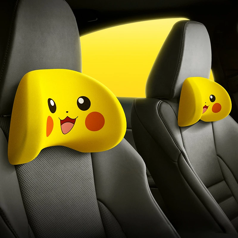

Pokemon Pikachu Headrest Pillow Neck Lumbar Guard Latex Waist Memory Breathable Travel Universal Car Comfortable Accessories