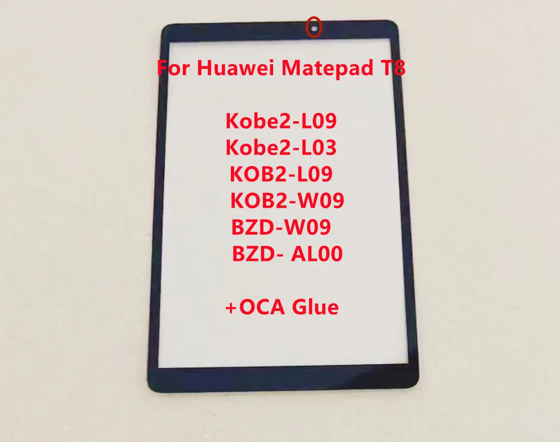 

New For Huawei Matepad T8 KOB2-L09 KOB2-W09 Kobe2-L09 Kobe2-L03 BZD-W09 BZD-AL00 Touch Screen Front Glass Cover Panel + OCA Glue