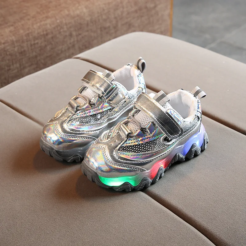 21-30 Baby Glowing Sneakers Luminous for Children Girls Led Light Up Shoes Boy Breathable with Lights Toddler NJ1 |