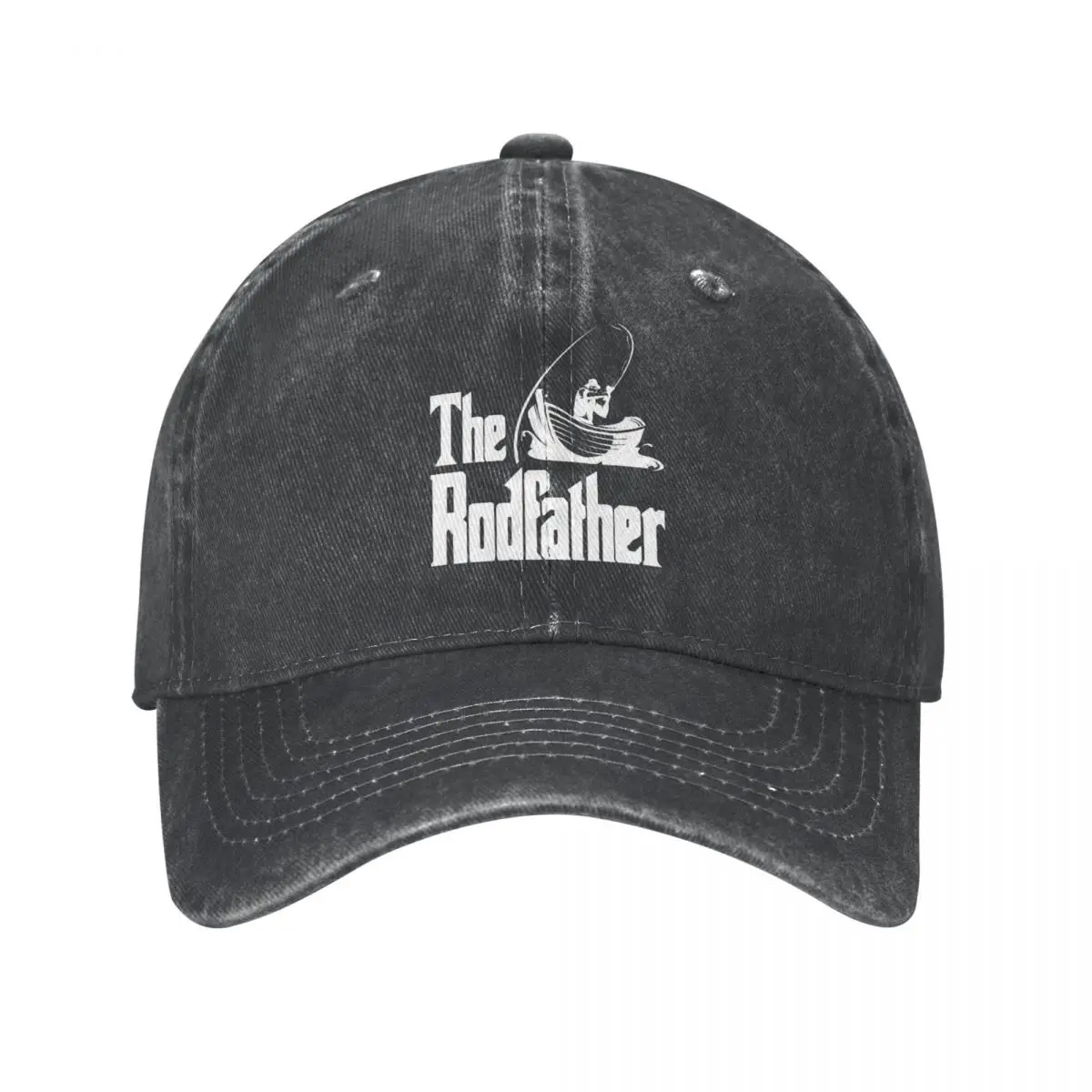 

The Rodfather Baseball Caps Vintage Washed Ice Fly Bass Fishing Fisher Sun Cap Outdoor Workouts Unstructured Soft Hats Cap