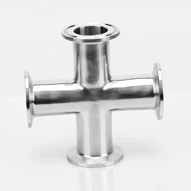 Фото Санитарный крестообразный фитинг SS304 на 4 направления, Tri-Clamp, Feerule, OD 50.5-119 мм, для домашнего пивоварения, для труб 3/4, 1, 2, 3, 4 дюйма, OD 19-102 мм, нержавеющая сталь №2