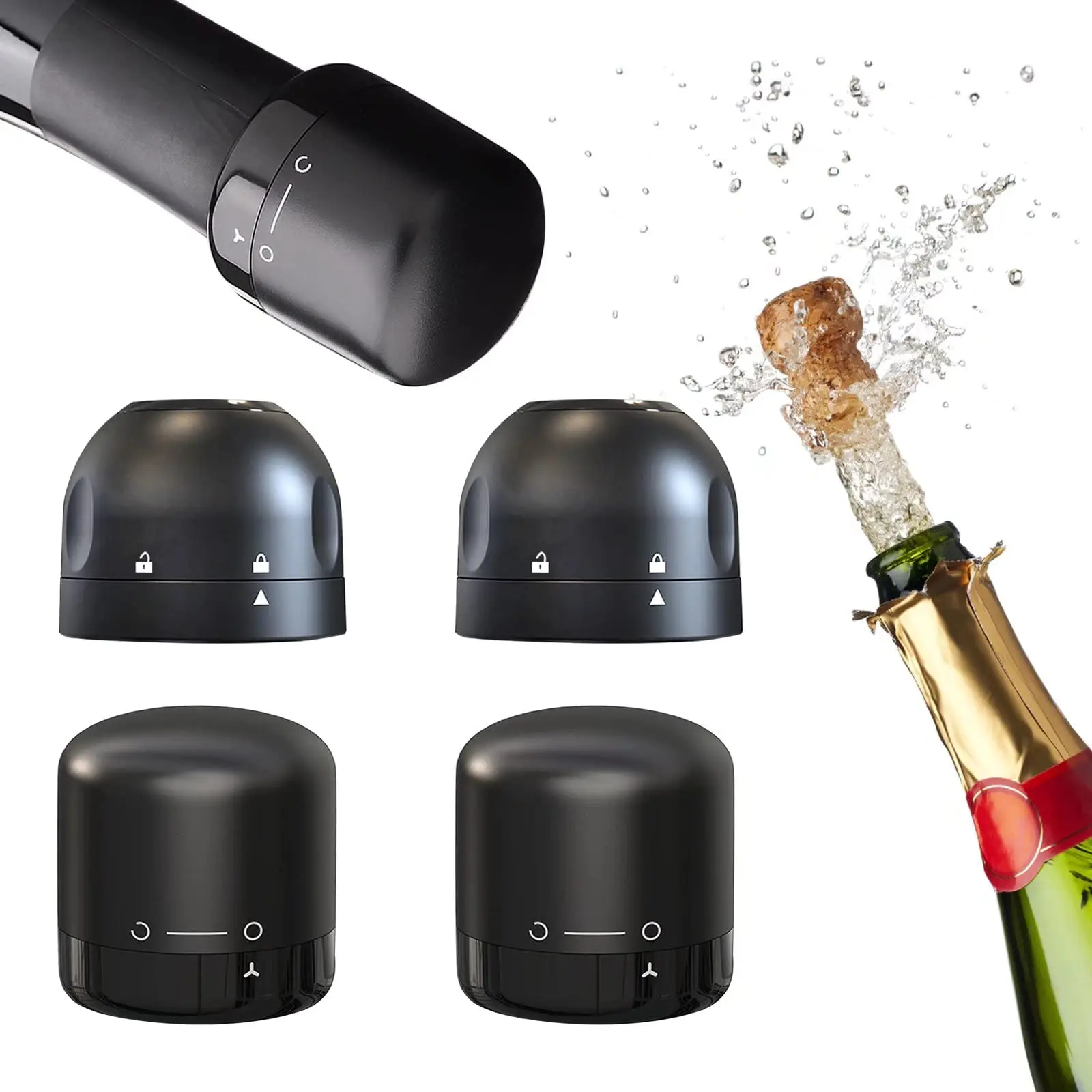 

Vacuum Red Wine Bottle Stoppers Compact Champagne Sealer Plug Reusable Wine Preserver Bar Tools Best Gifts for Wine Lovers
