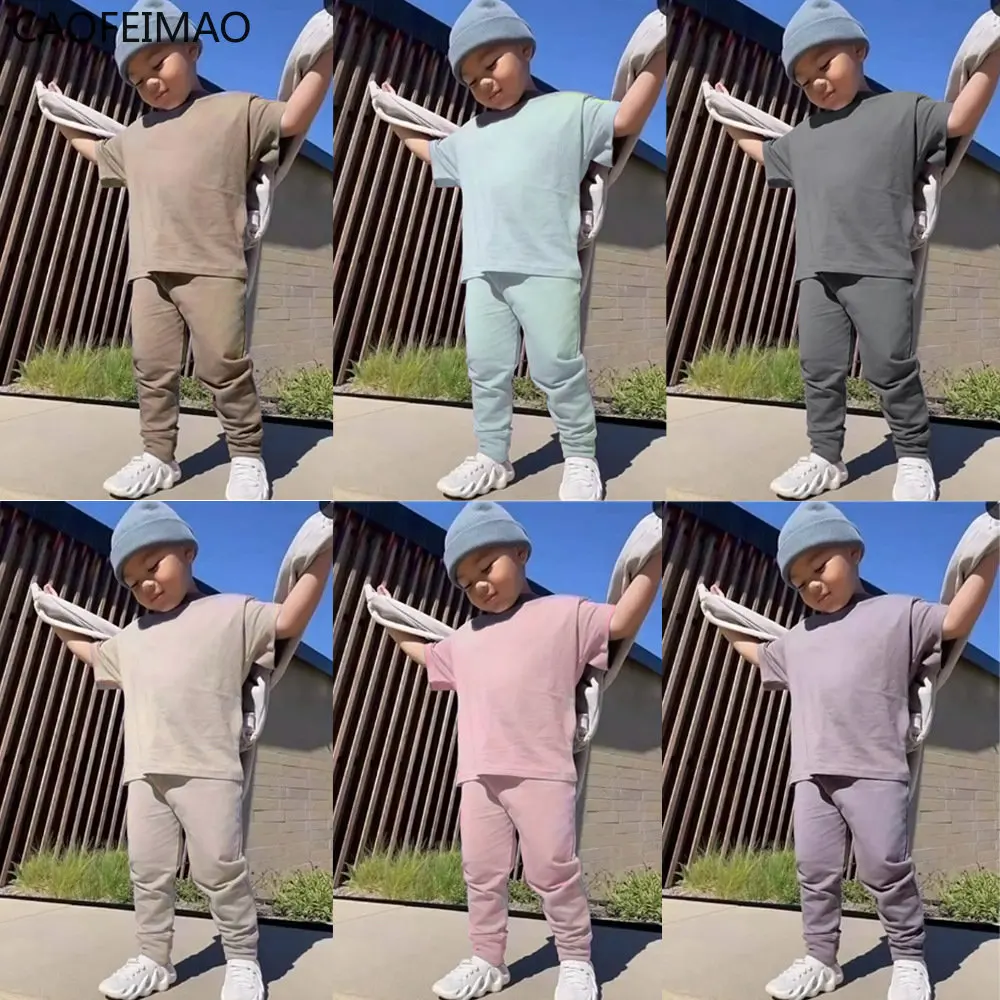 

Essential Summer Baby Girls Clothes Children Clothing Set Boys Top Pullover Sweatshirt+Pants Tracksuit Suits for Kids Costumes