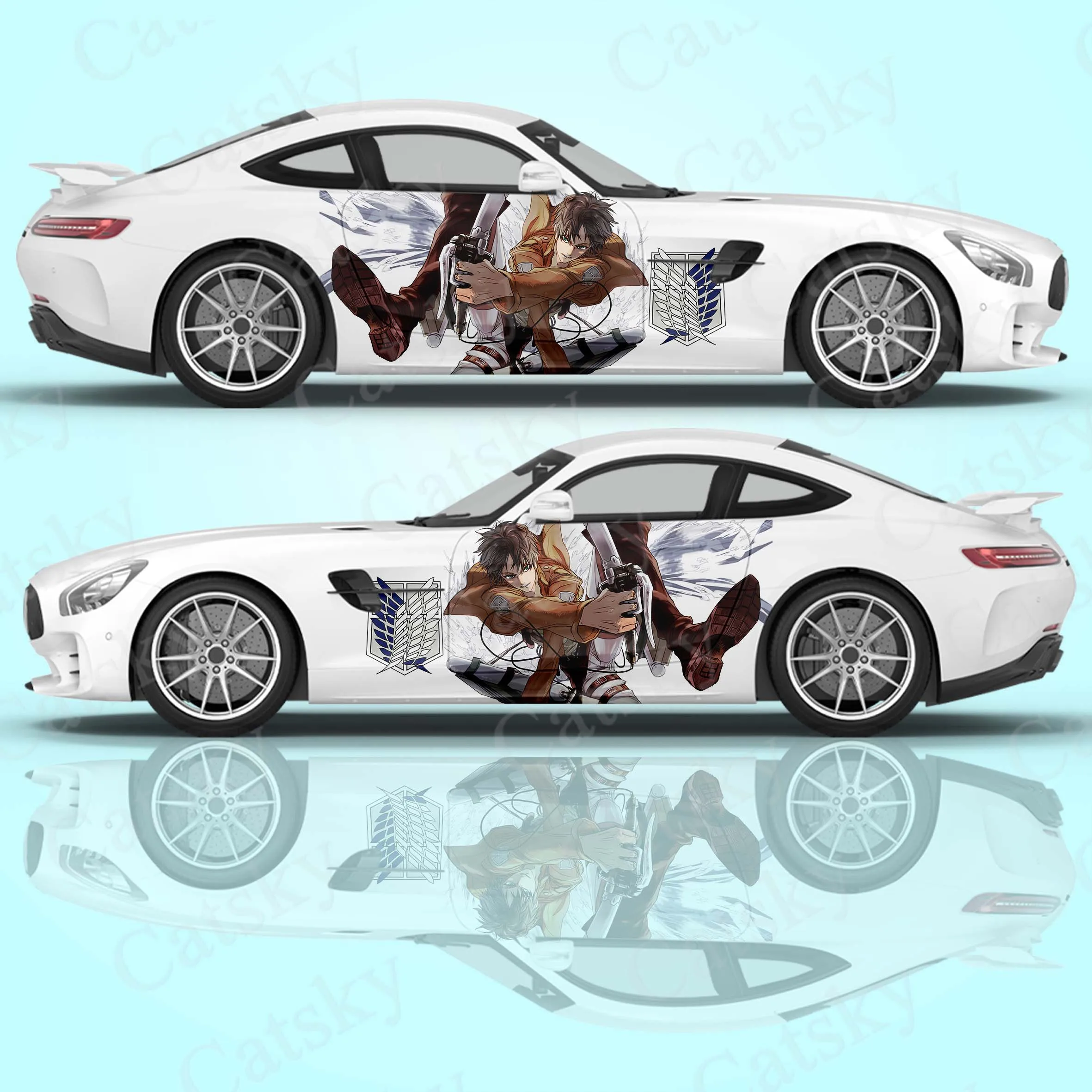

Attack on Titan Cartoon Vinyl Wrap Universal Size Anime Car Sticker Car Side Graphic Wrap Decorative Anime Sticker Decals