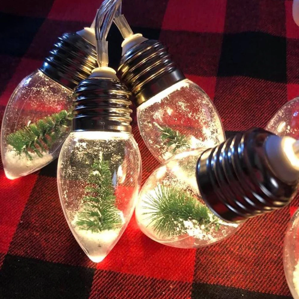 

Home Decor Ornaments Indoor Outdoor Battery Powered Fairy Seasonal Christmas Tree String Lights Snow Globe Lamp Bedroom Garden