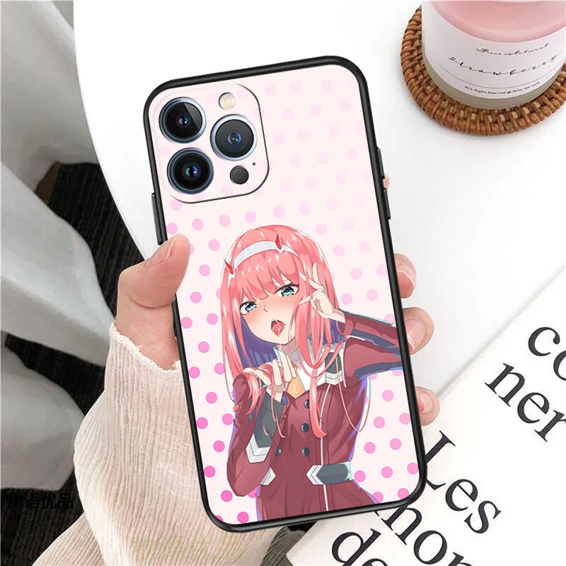 Matte Phone Case For iphone 16 Plus 15 14 13 12 11 Pro Max Mini 7 8 XR 16Pro XSMax 15Pro Darling in the FranXX Black Soft Cove