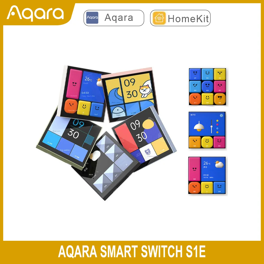 

NEW Aqara Smart Switch S1E Touch Control 4" Full LED Timer Calendar Power Statistics Scene Setting Remote For Homekit Aqara APP