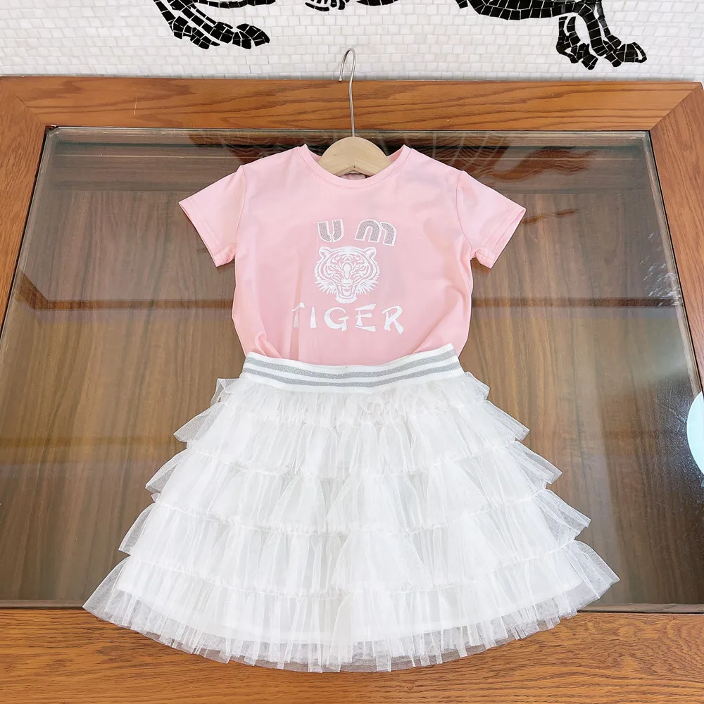 

High-end children's clothing girls' skirt summer dress 2022 Western style European and American girls two-piece suit
