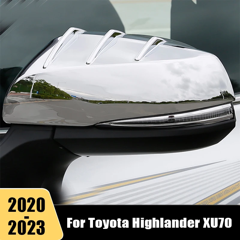 

For Toyota Highlander XU70 Kluger 2020 2021 2022 2023 ABS Car Rear View Mirror Cover Protection Trim Strips Stickers Accessaries