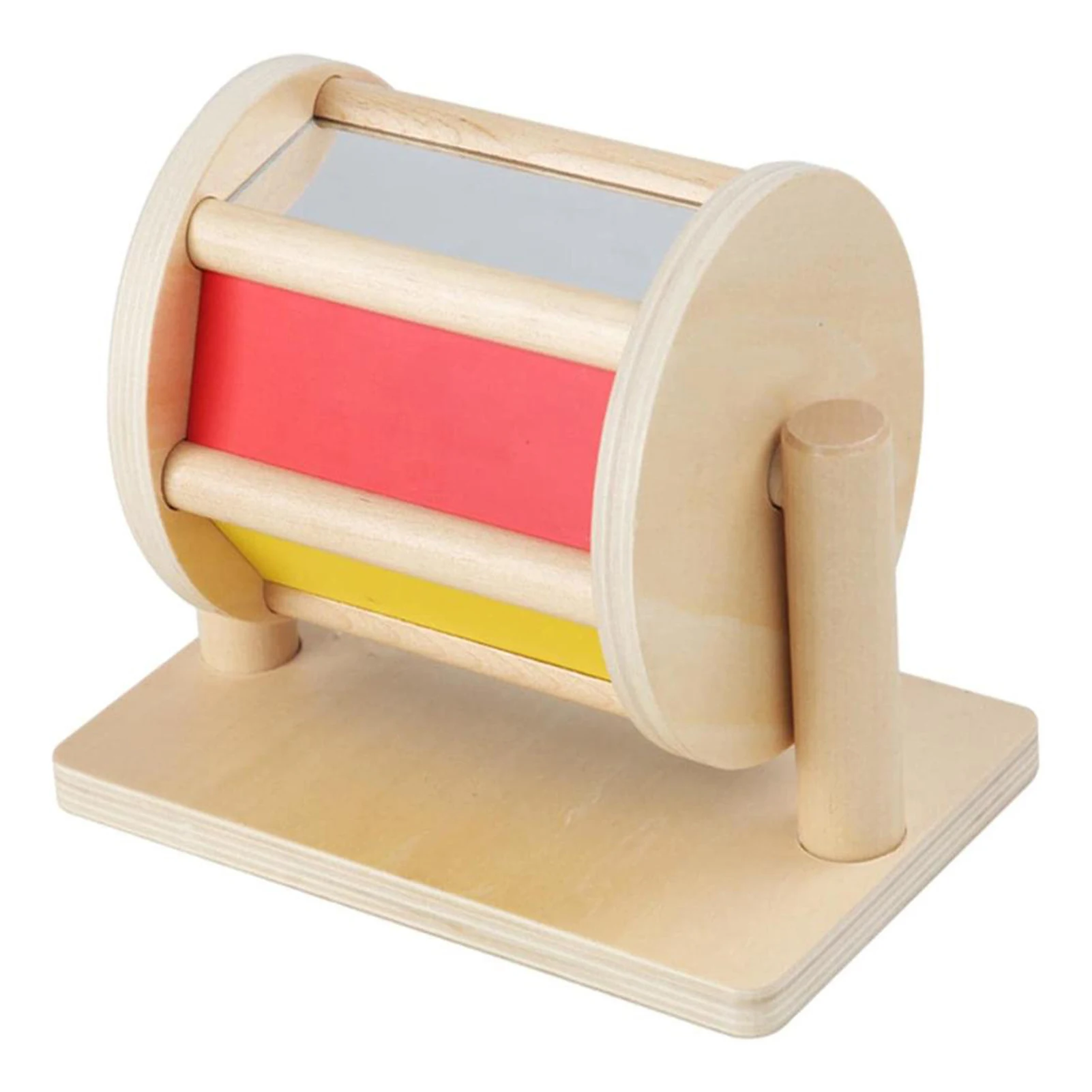 

Wooden Baby Roller Spinning Rainbow Drum Sensory Development Toy Rolling Rattle For 1 Year Old Baby Gift Montessori Toys