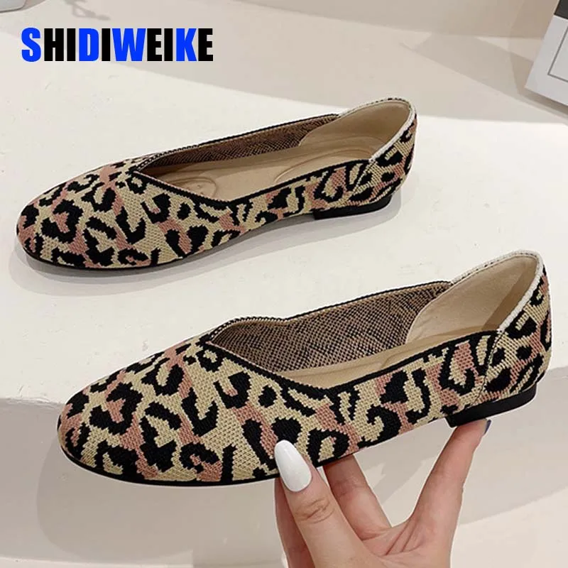 

Новинка; Женские лоферы без шнуровки на плоской подошве; Лоскутные Балетки с круглым носком; Повседневная вязаная обувь на плоской подошве; ...