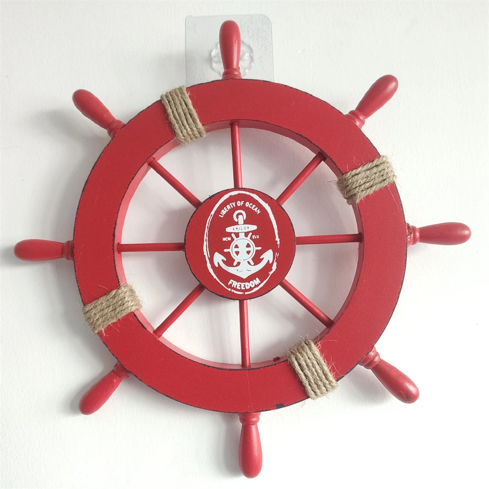 

Mediterranean Ship Rudder Decoration Nautical Boat Wheel Helm Wooden Craft Home Decoration Accessories Kawaii Accessories Decor