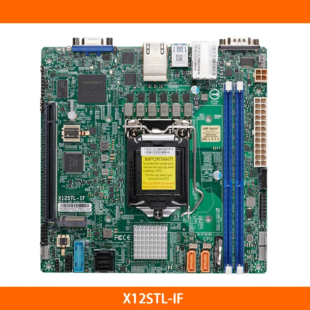 

X12STL-IF For Supermicro C252 Mini-ITX LGA-1200 64GB DDR4-3200MHz 6XSATA 3 Server Motherboard High Quality Fast Ship
