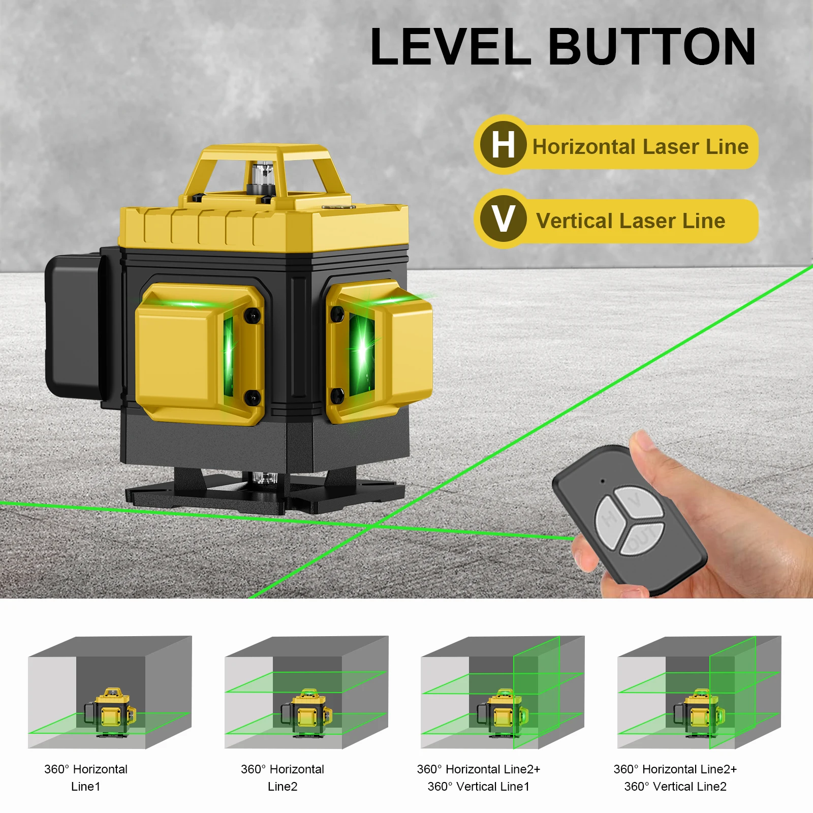 CHISHIB 4D 16-линейный профессиональный лазерный уровень с штативом 39 37 дюйма (1 м) 360° °