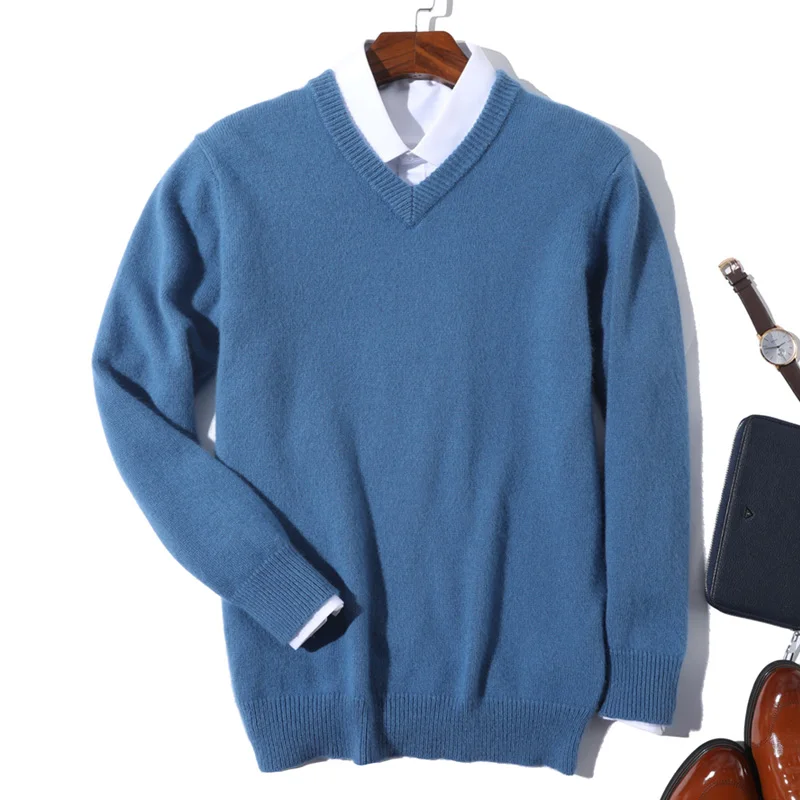 Супер 100% кашемировый свитер 2021 Мужской Пуловер Осень Зима теплые классические
