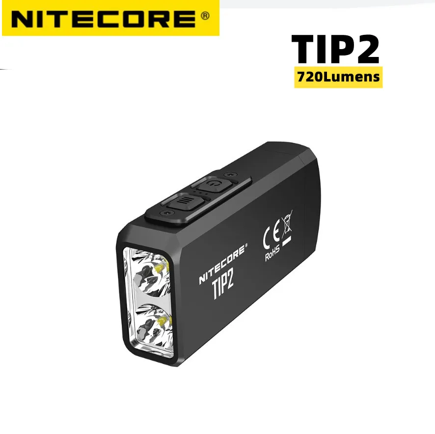 NITECORE TIP2 Flashlight Keychain CREE XP-G3 S3 720 Lumens LED key lamp Powerful Light USB Rechargeable EDC torch with Battery |