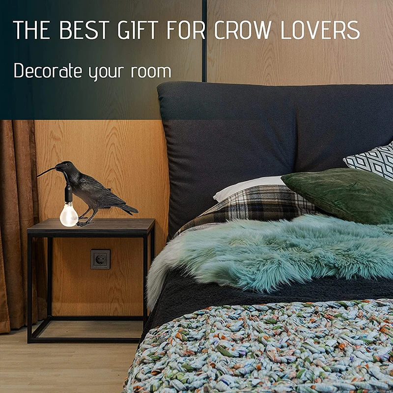 resin lucky bird crow wall lamp table lamp night light for bedroom bedside living room wall lamp home decoration free global shipping