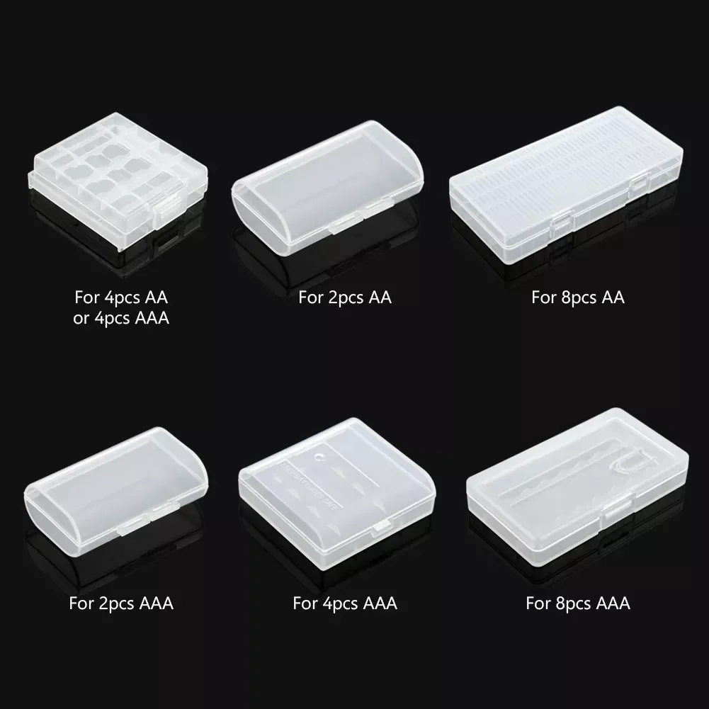 

Semi-translucent AA AAA Battery Holder Case Organizer Container AA AAA Battery Storage Box Holder Hard Case Cover Battery Holder