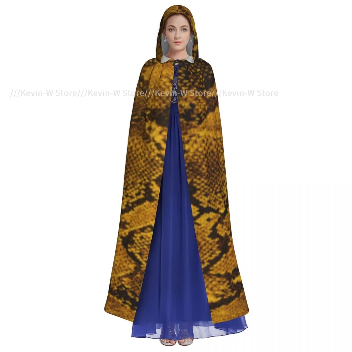 Женская накидка с капюшоном в полоску со змеиным узором средневековый костюм