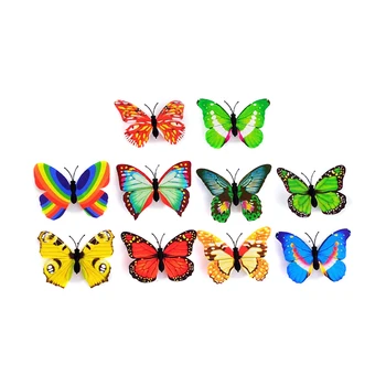 8PCS Led Decorative Hot Selling Toy Creative Colorful Luminous Butterfly Night Light Small Play Atmosphere Light Paste Wall Lamp 6
