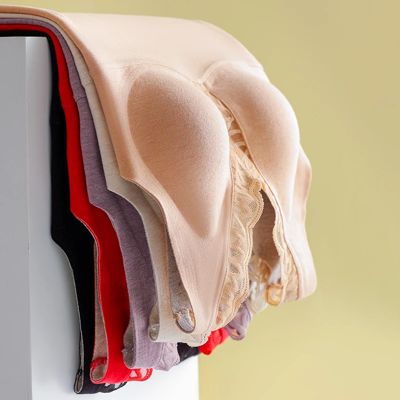 Asha&Vicki Autumn Winter V-neck Lace Seamless Velvet Thermal Vest Women Plus Velvet Lining Thickened With Cup Clothes