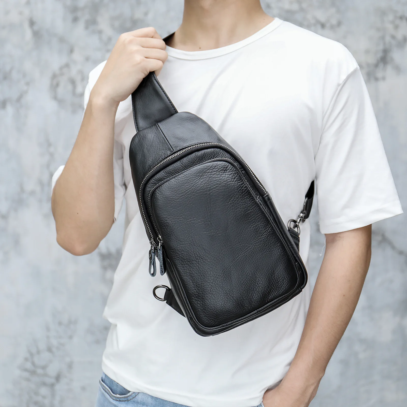 

Bag Layer Retro Brand Men's Top Designer Diagonal Cowhide Fashion Bags Bag Leather For Man Chest Genuine High Quality